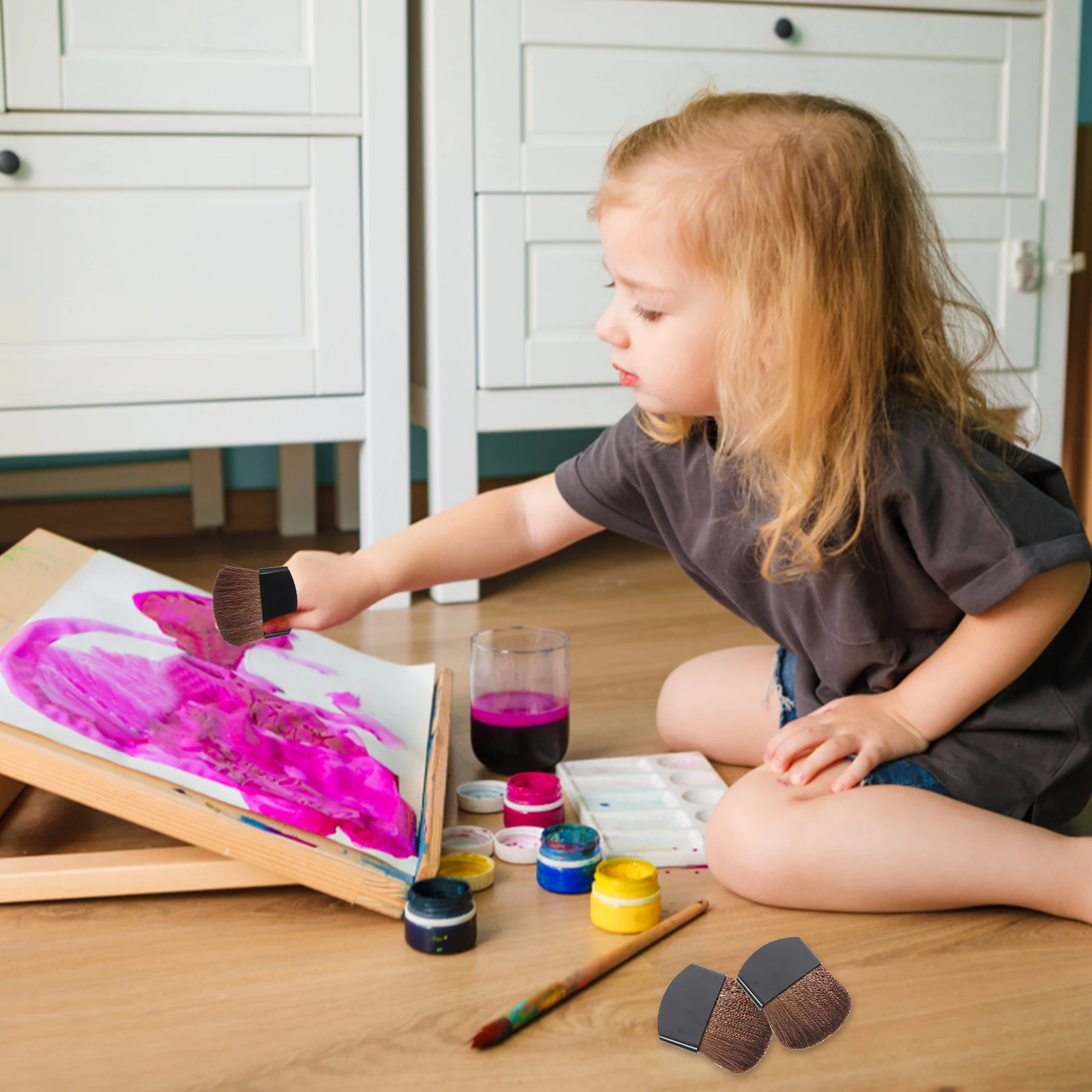 

8 Pcs Painting Brushes Drawing Accessories Wooden Handle Chalk Tools Oil Supplies Child Watercolor