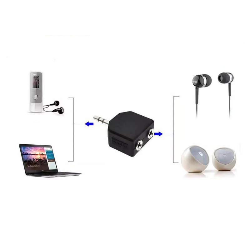 1/2/5/10pcs Stereo Audio Jack Male to Dual 3.5mm Female Double Headphone Y Splitter Adapter Plug MP3 Phone DIY Converter C5