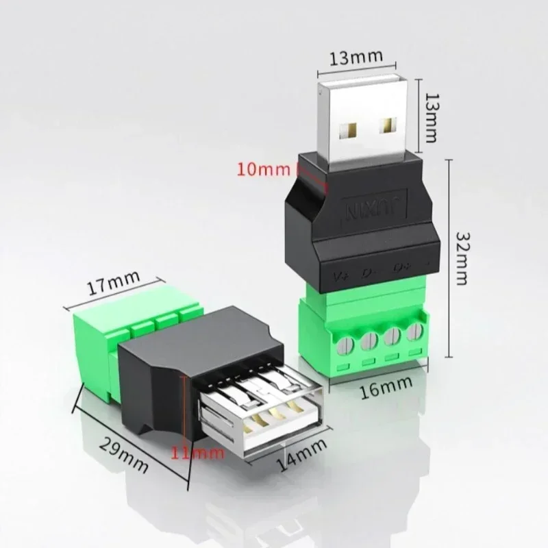 1PC Avoid Welding Plugs USB 2.0 USB Connector 4 pin Adapter Connector Jack USB Turn Terminal Type A 4 Pin Screw Terminal Plug
