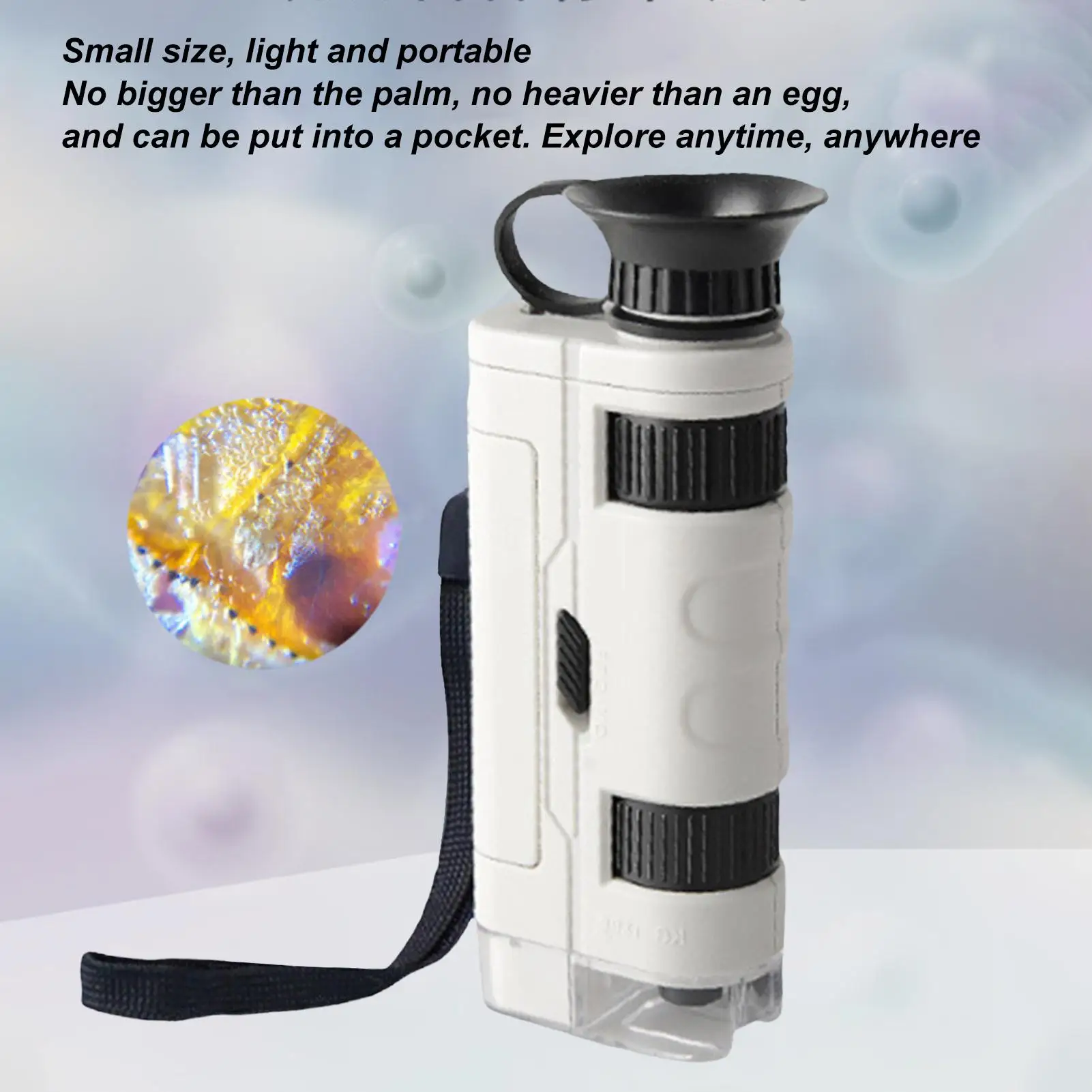 Handmikroskop für Kinder, 100-fache Vergrößerung, Taschenmikroskop, pädagogisches Wissenschaftsspielzeug, wissenschaftliches Lernen, Outdoor-Erkundung