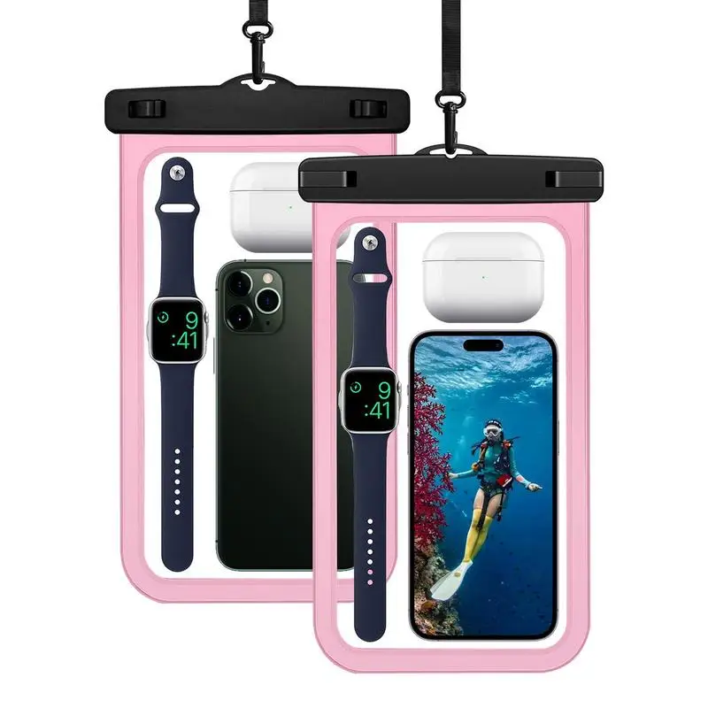 Telefon koruma için IPX8 su geçirmez plaj çantası 10in su geçirmez çanta ile kayış tatil şartları için telefon ve tuşları plaj