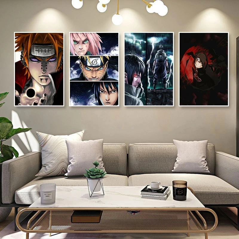 Japanese Anime Naruto Peripherals Canvas Painting Collection Posters Art Picture Wall Prints Kids Bedroom Mural Decoration Gifts