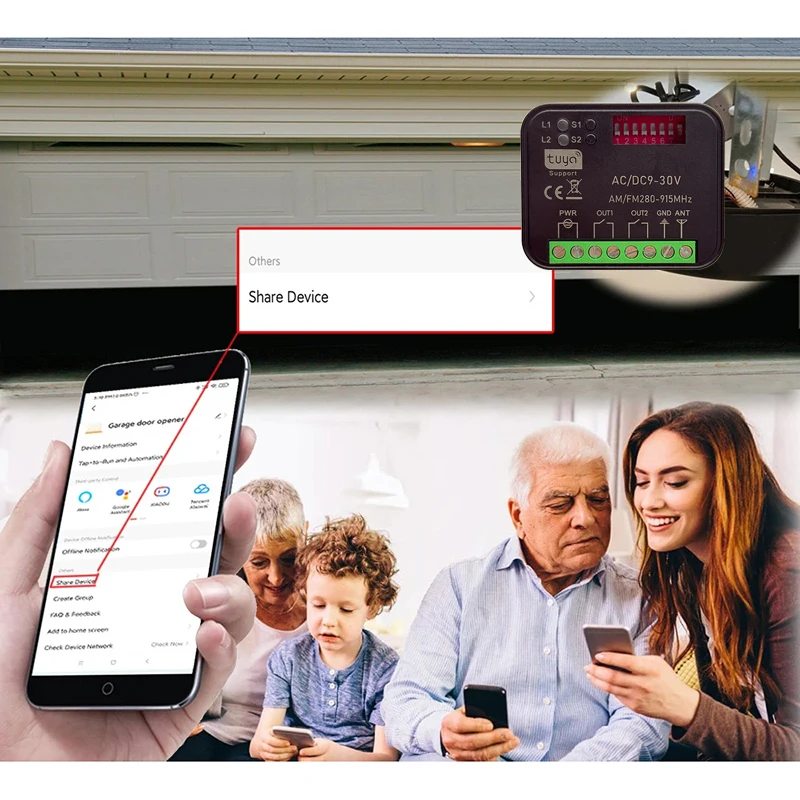 New RX MULTI 300-868MHz Tuya WIFI Smart Switch Relay Module 433MHz 868MHz Garage / Gate Remote Control Receiver Gate Controller