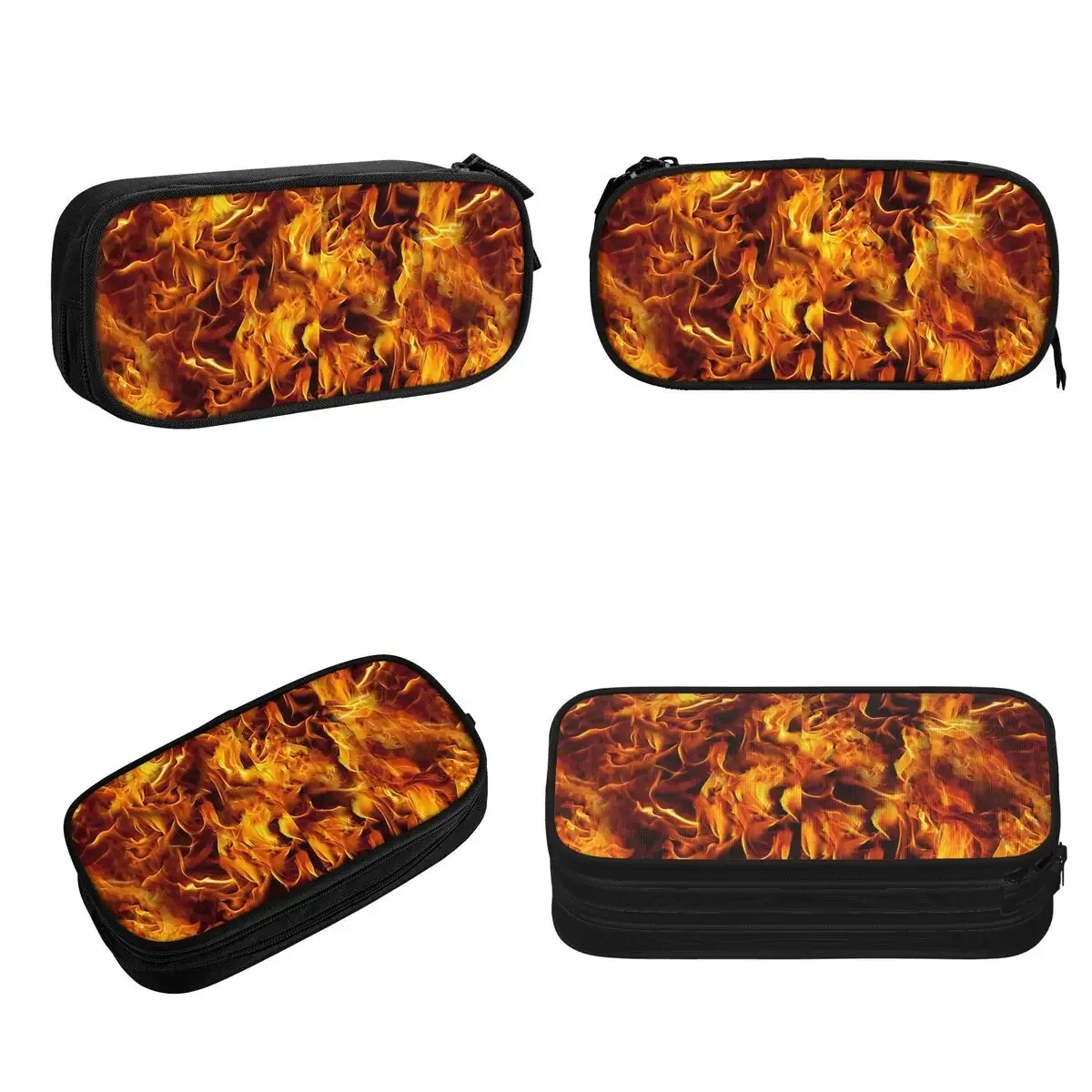 Fire And Flames Pattern Pencil Cases Large Capacity Pen Bags Pen Box Pencil Pouch For Boys Girls Students Stationery School