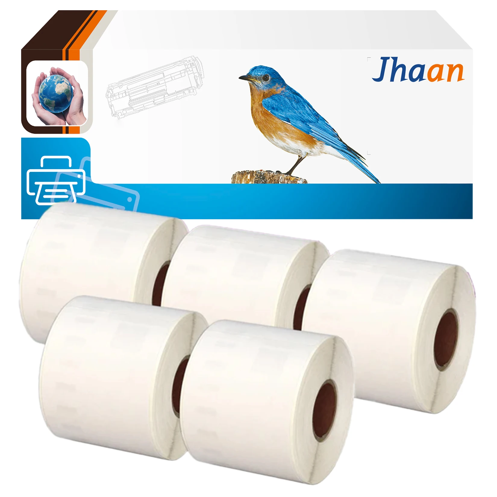 Jhaan 5 X 99014/S0722430 (54x101mm, 220 Etiketten) Kompatible Etiketten Kompatibel mit Dymo LabelWriter 310, 320, 330, 330 Turbo, 400 – Detail 1