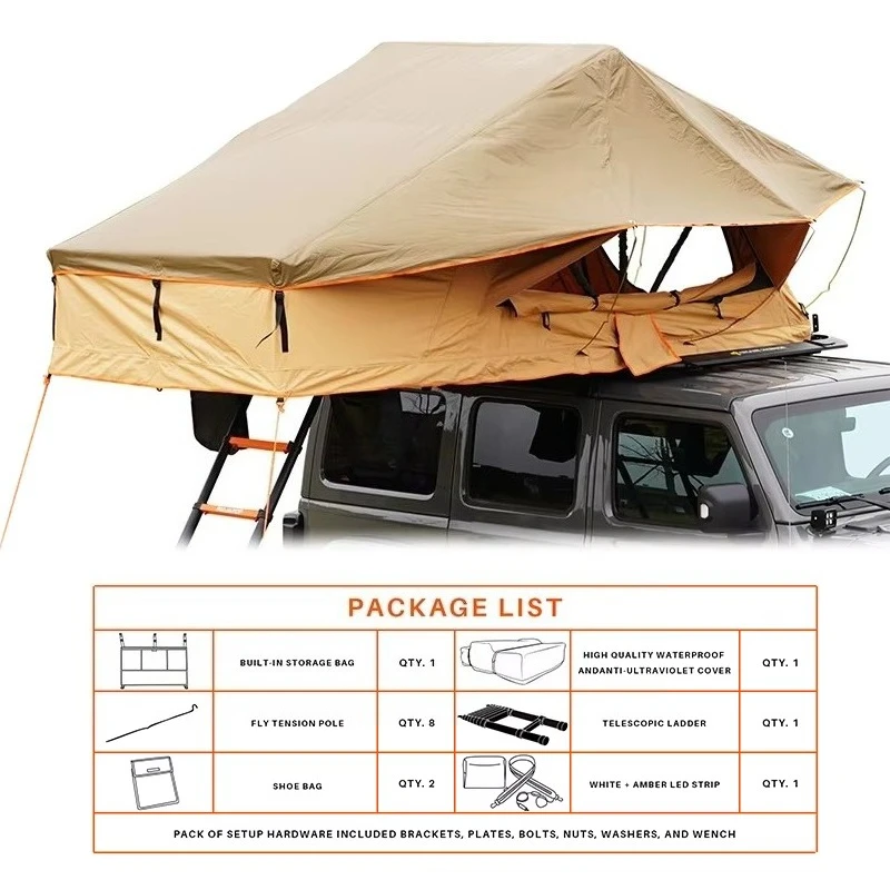 Wholesale Camping Soft Cover Roof Top Tent 2-3 Person Inflatable Car Roof Top Tent for Family