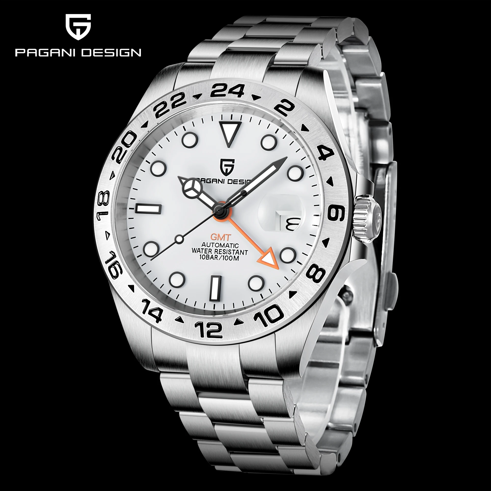 2024 PAGANI Design New Men\'s Automatic Mechanical Watches GMT Watch 42mm Sapphire Stainless Steel Waterproof Watch Reloj Hombre