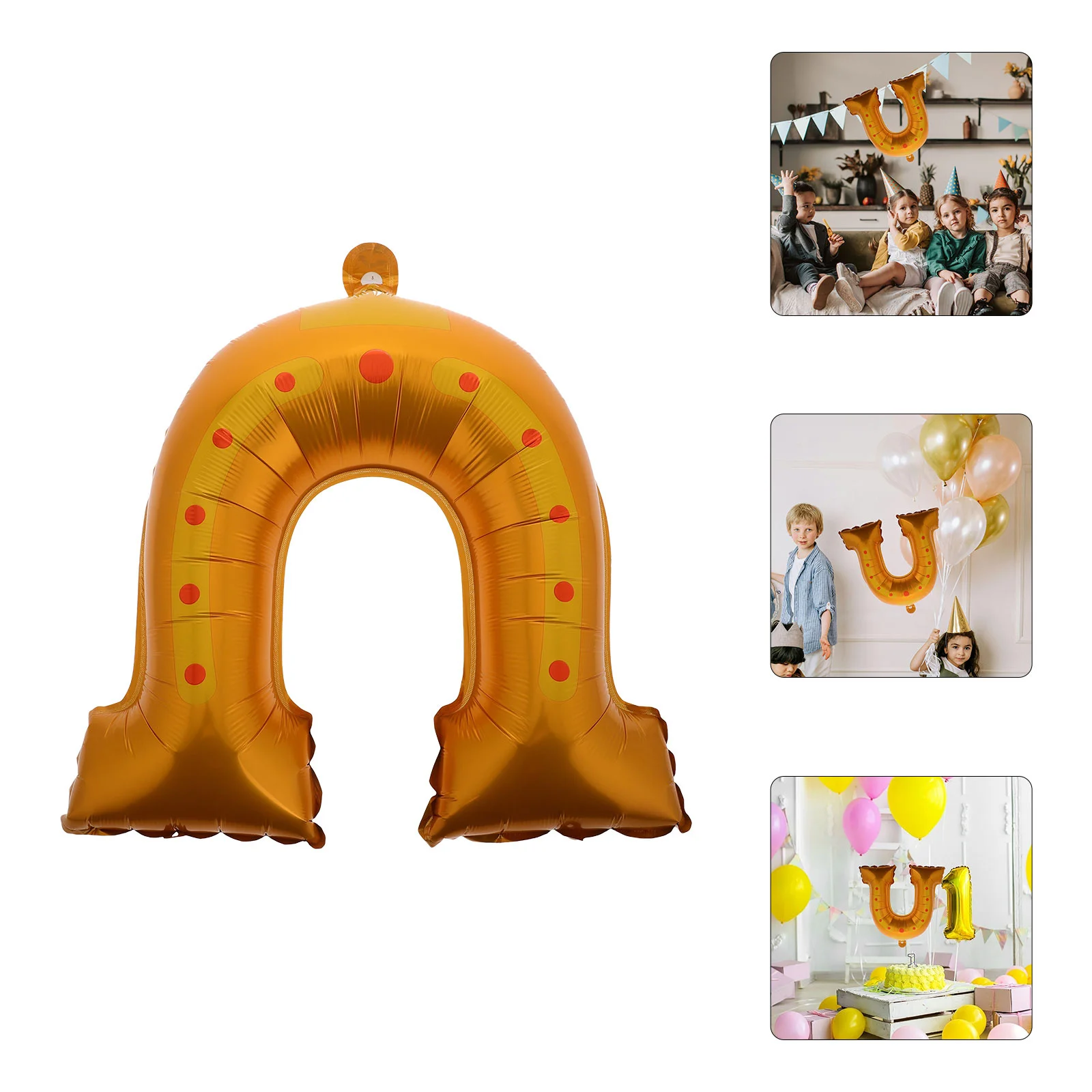 

10Pcs Gold Aluminum Foil Horseshoe Balloons Party Decorations Wedding Birthday Engagement Celebration