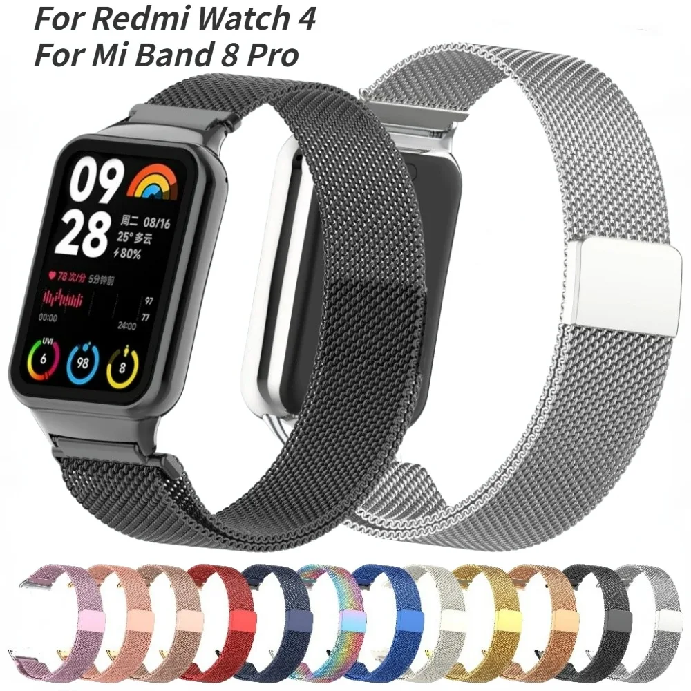 

Milanese Loop Strap for Xiaomi Mi Band 8 Pro Magnetic Bracelet Replaceable Wristband for Redmi Watch 4 Stainless Steel Watchband