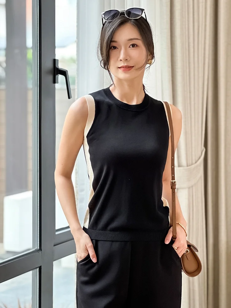 

Lulusan Knitted Top Women's round Ne Svel Silk Base irt Simple Korean Sle Straight Cut Autumn Commute Faion