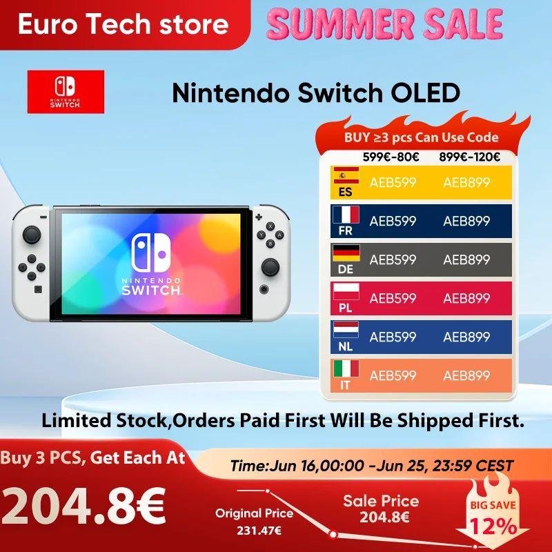 Nintendo Switch Modelo OLED Pantalla de 7 pulgadas Joy‐Con Mango Audio mejorado Consola ajustable Modo de TV estable Videojuego