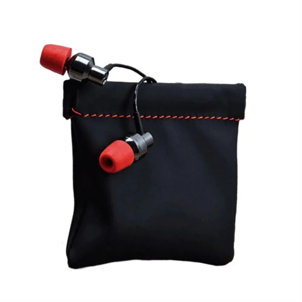 Electronics Black For Cable Automatic Closing Coin Purse Earphone Storage Bag Earbuds Pouch USB Cable Organizer Headphone Case