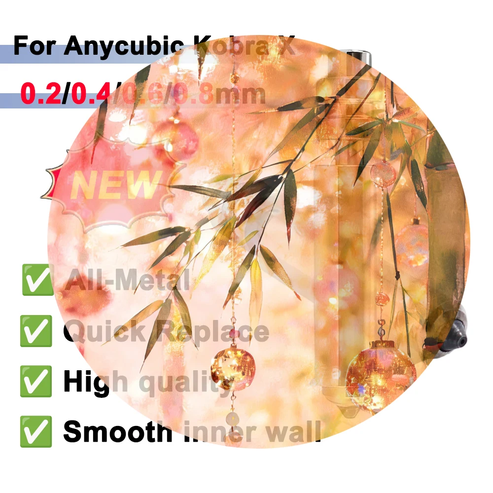 

For Anycubic Kobra X Bimetallic Hotend Nozzles Print Head Assembly KX Nozzle 0.2/0.4/0.6/0.8mm for Anycubic kobra X Accessories