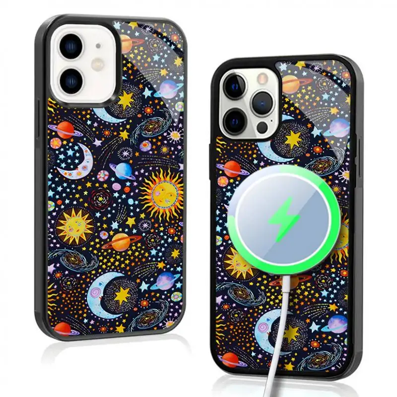 

Sun & Solar System. Case For iphone 11 12 13 14 15 Plus Pro Max Mirror Acrylic For Magsafe Wireless Charging