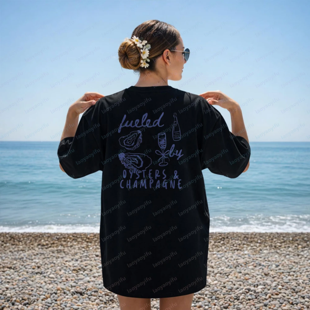 Oysters Maine Shirt Champagne Shirt Oyster Sweater Ocean Inspired Style Cape Cod Shirt Coastal Aesthetic Tomato Girl Summer Tops