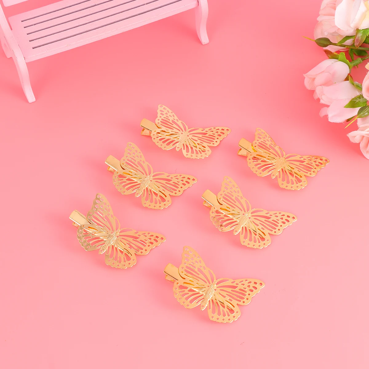 

12Pcs Vintage Hollow Out Butterfly Hair Clips Stereoscopic Design Hairpin Headdress for Girls Bobby Pin Accessories