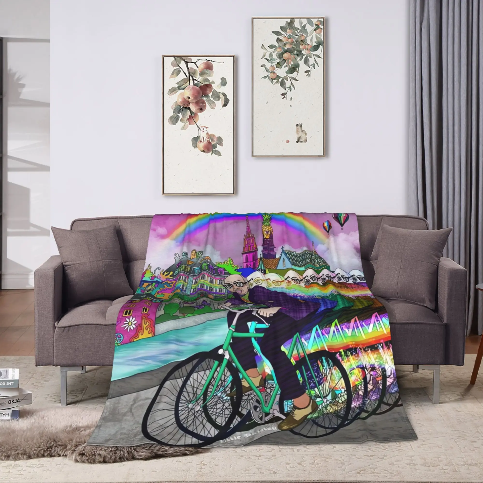 Albert Hoffman 1943 Blotter Warm Blanket  Travel Office Plush Throw Blanket Street Trend Couch Chair Flannel Bedspread Sofa Bed