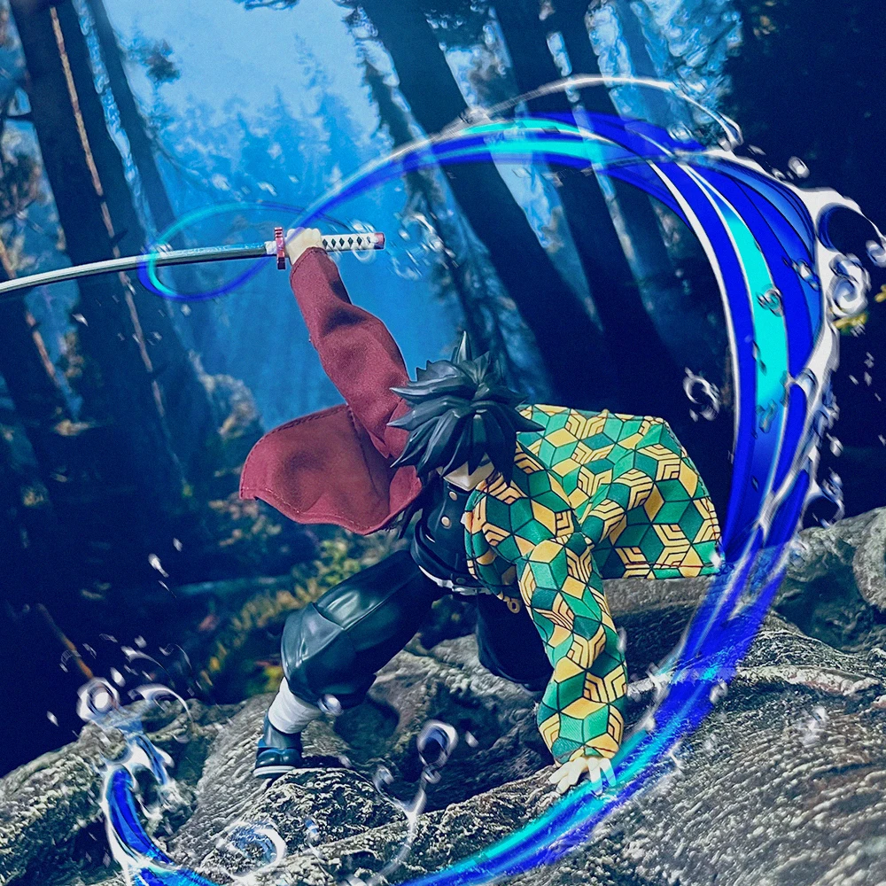 1/12 Kamado Tanjirou Vlam Plaid Windjack Tomioka Giyuu Uitloop Bijpassende Kleur Speelgoed Accessoire Voor Shf Anime Demon Slayer Doek