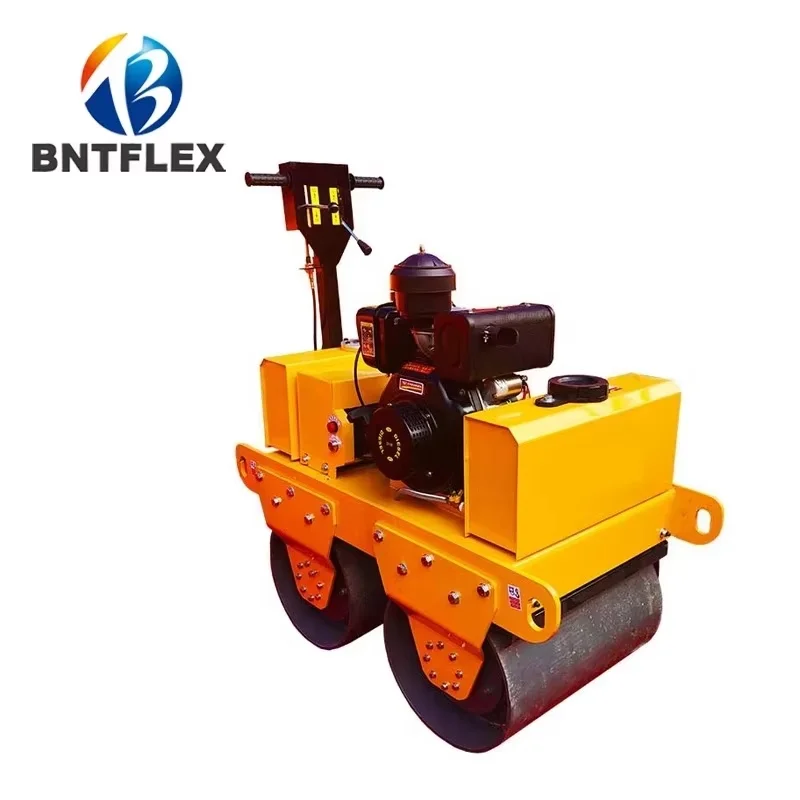

Small single-wheel hand-held road roller pavement foundation asphalt flattening machine compactor two-wheel drive type compactor