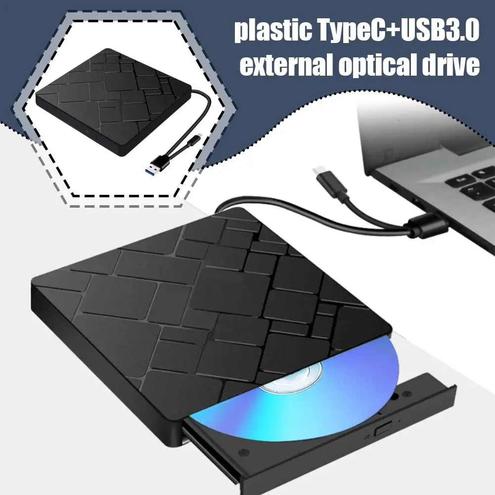 TypeC+USB 3.0 External Blu-ray Drive CD24X High-speed Dvd Writer CD Tools DVD And Drive External Adapter Burning Multi-func H7L8