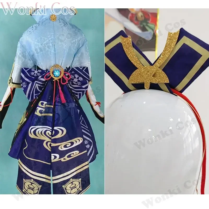 Kamisato Ayaka cosplay costume wig impact Ayaka cosplay dress folding fan Ayaka shoes full set