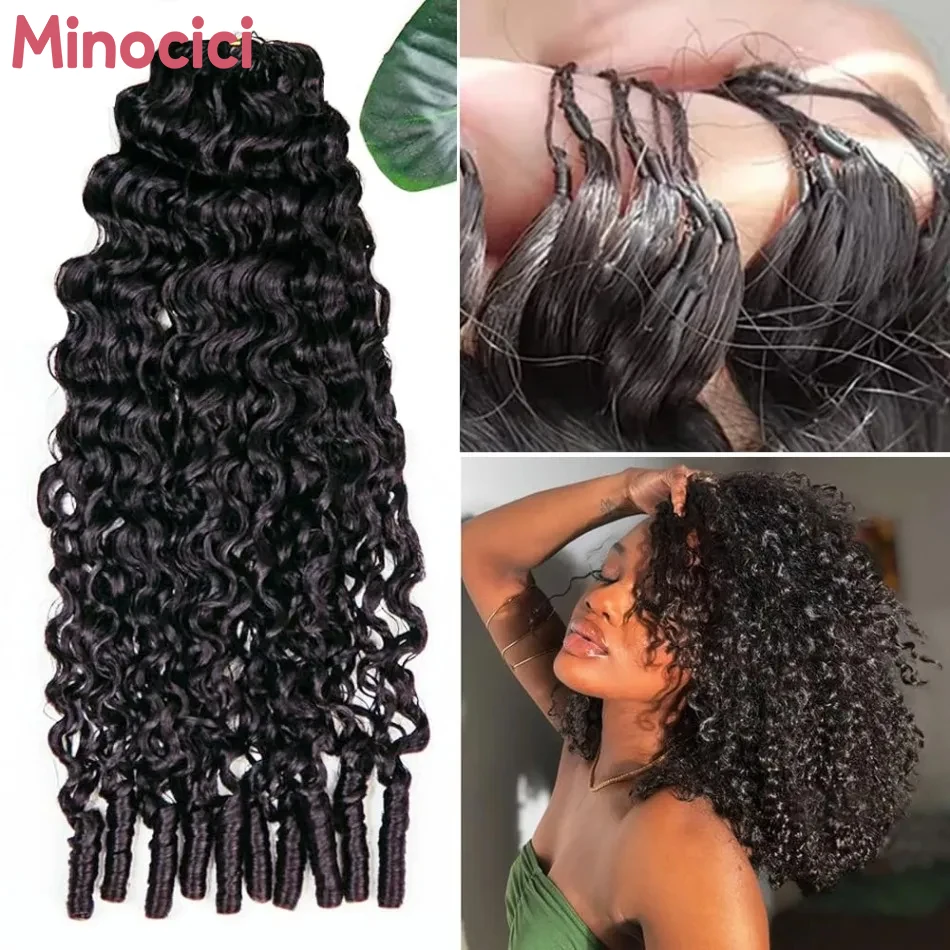 

Бирманские кудрявые волосы для плетения крючком, предварительно связанные, невидимые, многоразовые, без узлов, с эффектом водной волны