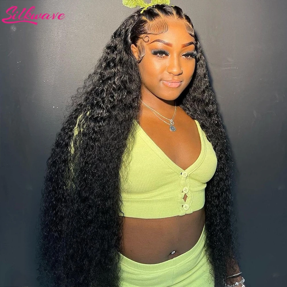 30 40 Inch Deep Wave 13x6 HD Lace Frontal Wig Brazilian 200 Density Transparent 5x5 Closure Curly Glueless Human Hair Wigs 100%