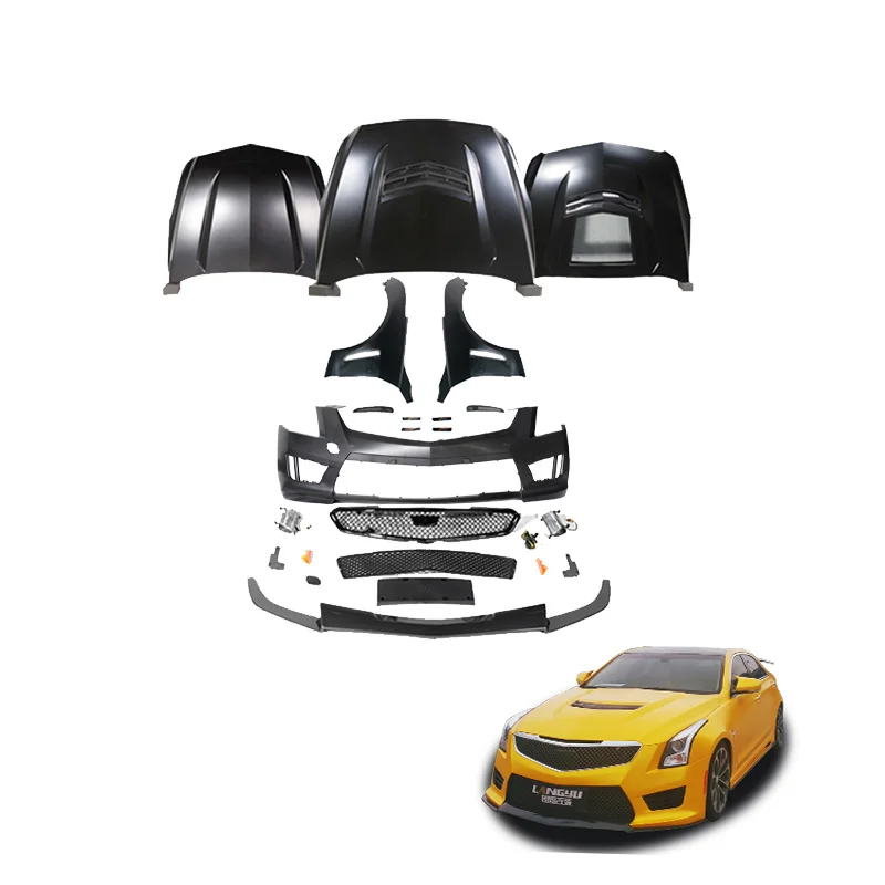 

2013-2019 Auto Body Parts Side Fender Engine Hood Front Bumper Assembly Bodykit For Cadillac ATS-V II-Gen Body Kit