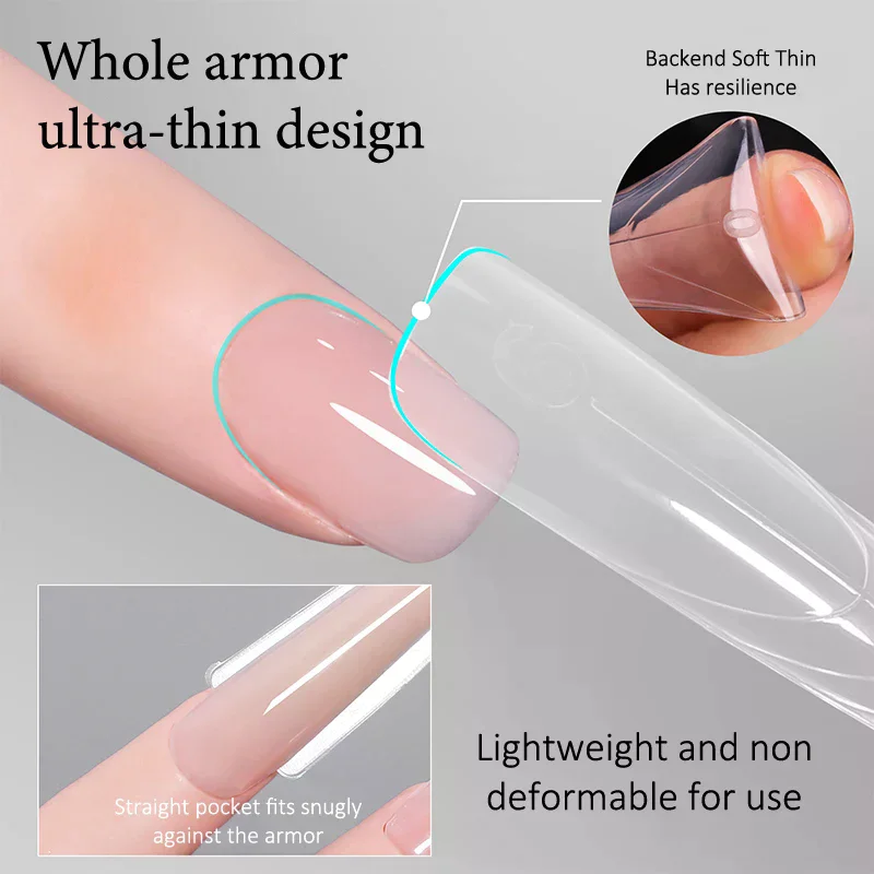 240pcs 14Size Sandwich Dual Nail Forms Quick Extensions-Dual Forms T-shaped Ellipse Manicure Forms Top Mold Bottom Mold 3D