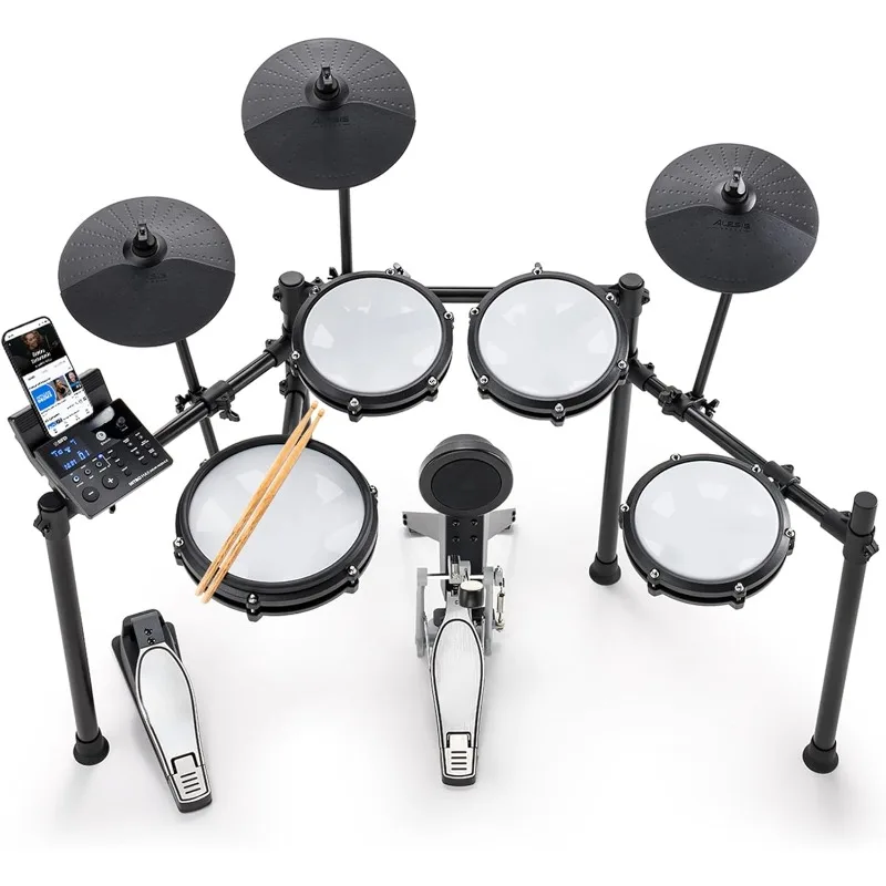 

Nitro Max Kit Electric Drum Set with Quiet Mesh Pads, 10 Inch Dual Zone Snare, Bluetooth, 440+ Authentic Sounds