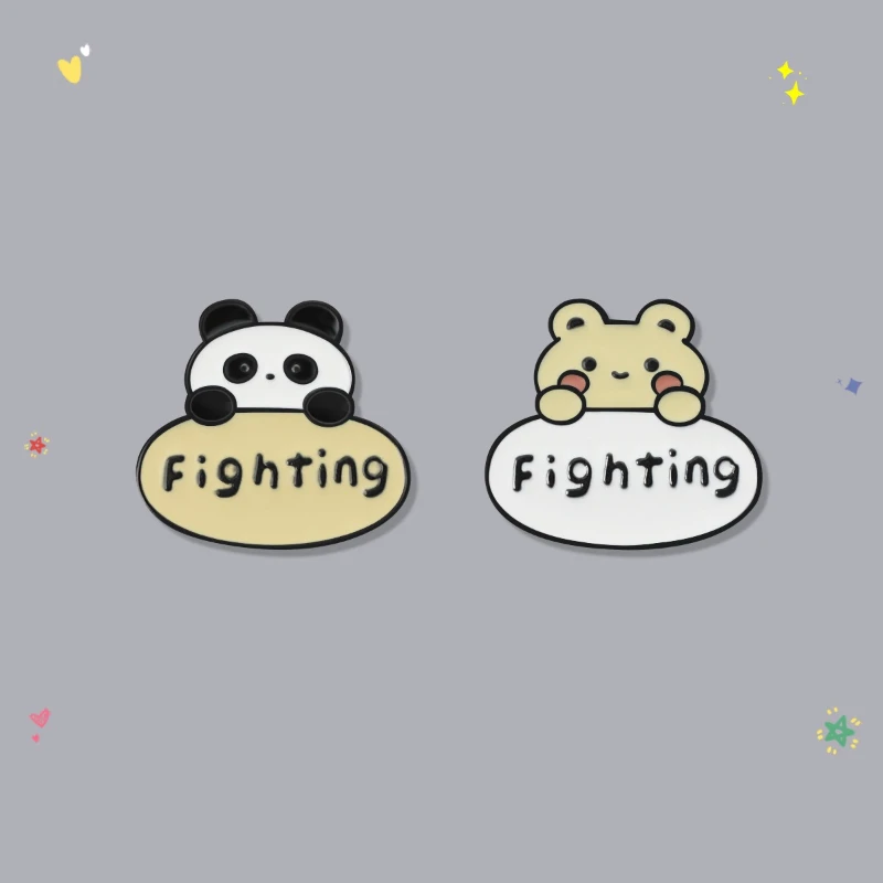 Fashion Commute Cartoon Cute Panda Design Metal Brooch Badge Decorative Pin DIY Clothing Bags Hat Scarf T-shirt Jeans Decoration
