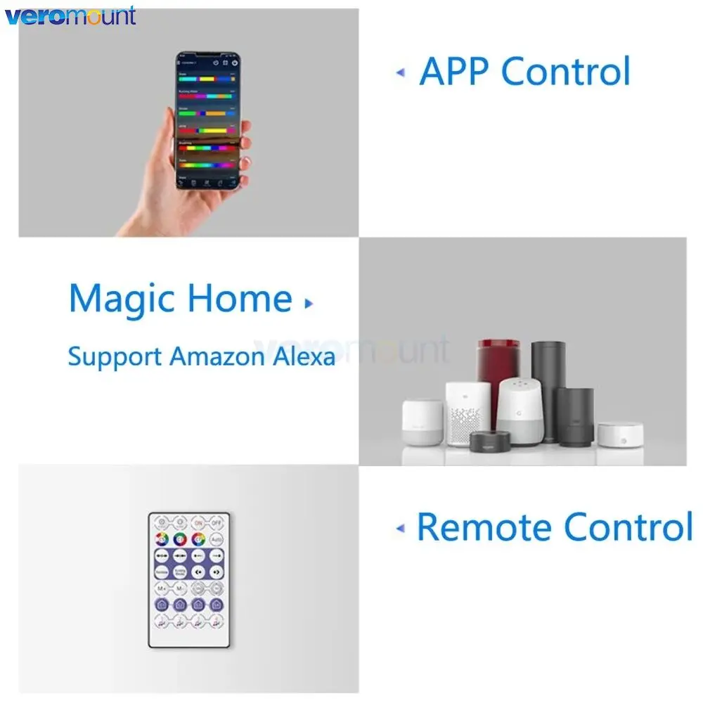Magic Home Pro WiFi Pixel LED Contrôleur, Alexa, Google Home, Télécommande vocale pour DC 12V, 24V, Adressable WS2811, Bande RVB