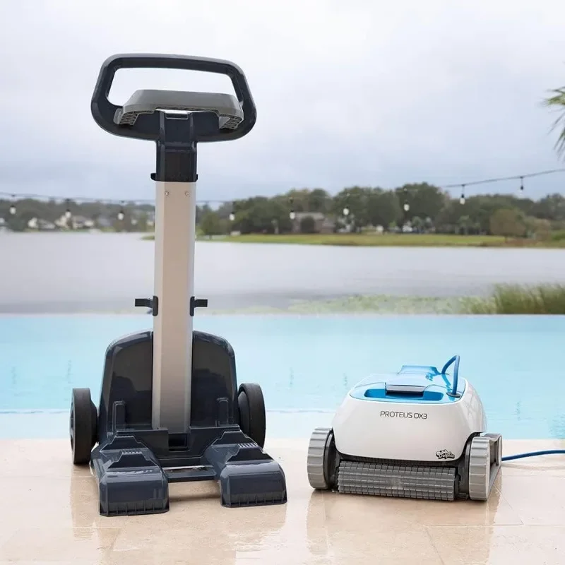 

Proteus DX3 Automatic Robotic Pool Vacuum Cleaner Includes Caddy for Easy to Transport and Storage