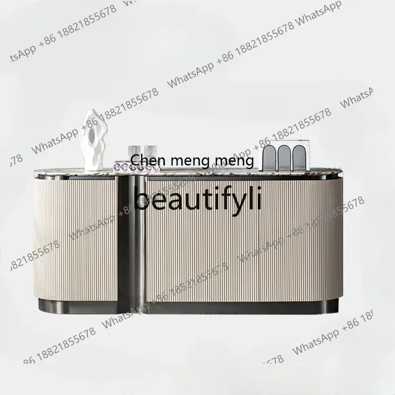 

FFFFItalian light luxury marble noodle dining side cabinet, modern minimalist solid wood locker H