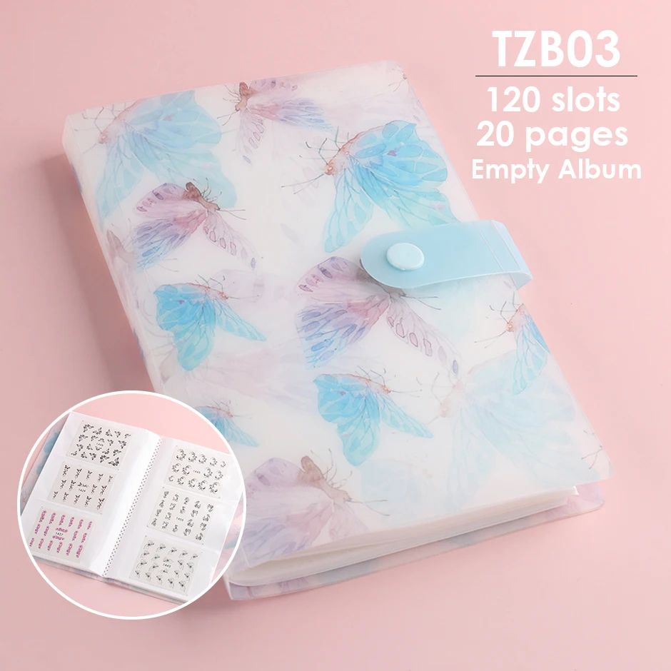 100 Slots leere Nail Art Aufkleber Aufbewahrung Buch Album Ausstellung Abziehbilder Sammeln Organizer Halter Display Notebook Maniküre Werkzeug