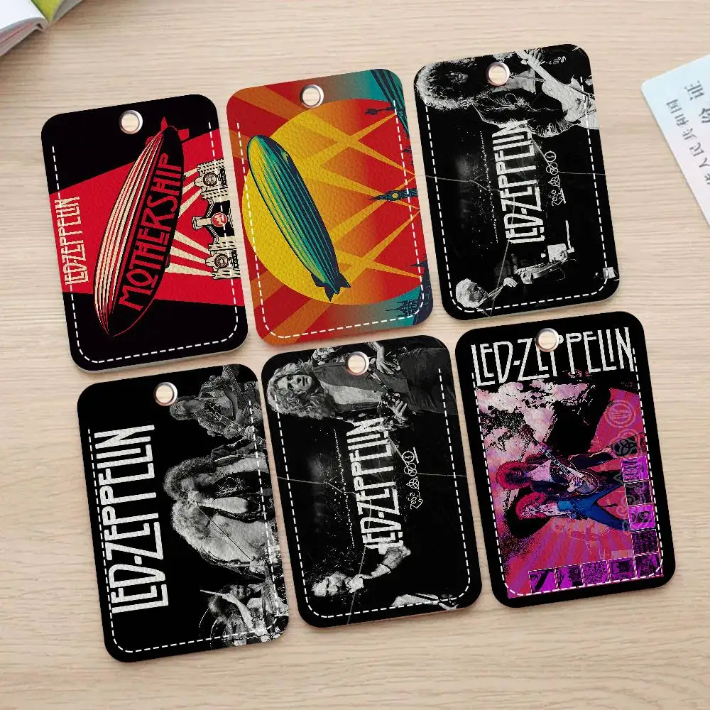 Rock Band Led Z-Zeppelin Card Holders Student ID Card Protective Cover Cases Student Campus Access Cards Key Chain Anti-lost