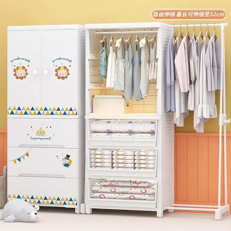 Armario de almacenamiento para bebé, armario de plástico para dormitorio, hogar, estante archivador, Guarda Roupa para niños, gabinetes para sala de estar