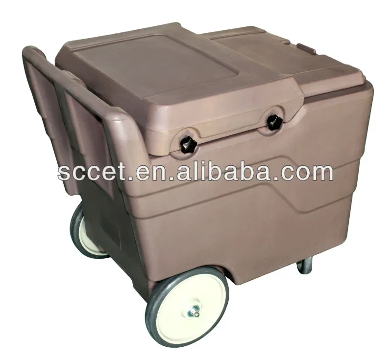 Hotel restaurant facility insulated cold food trolley sliding ice caddy