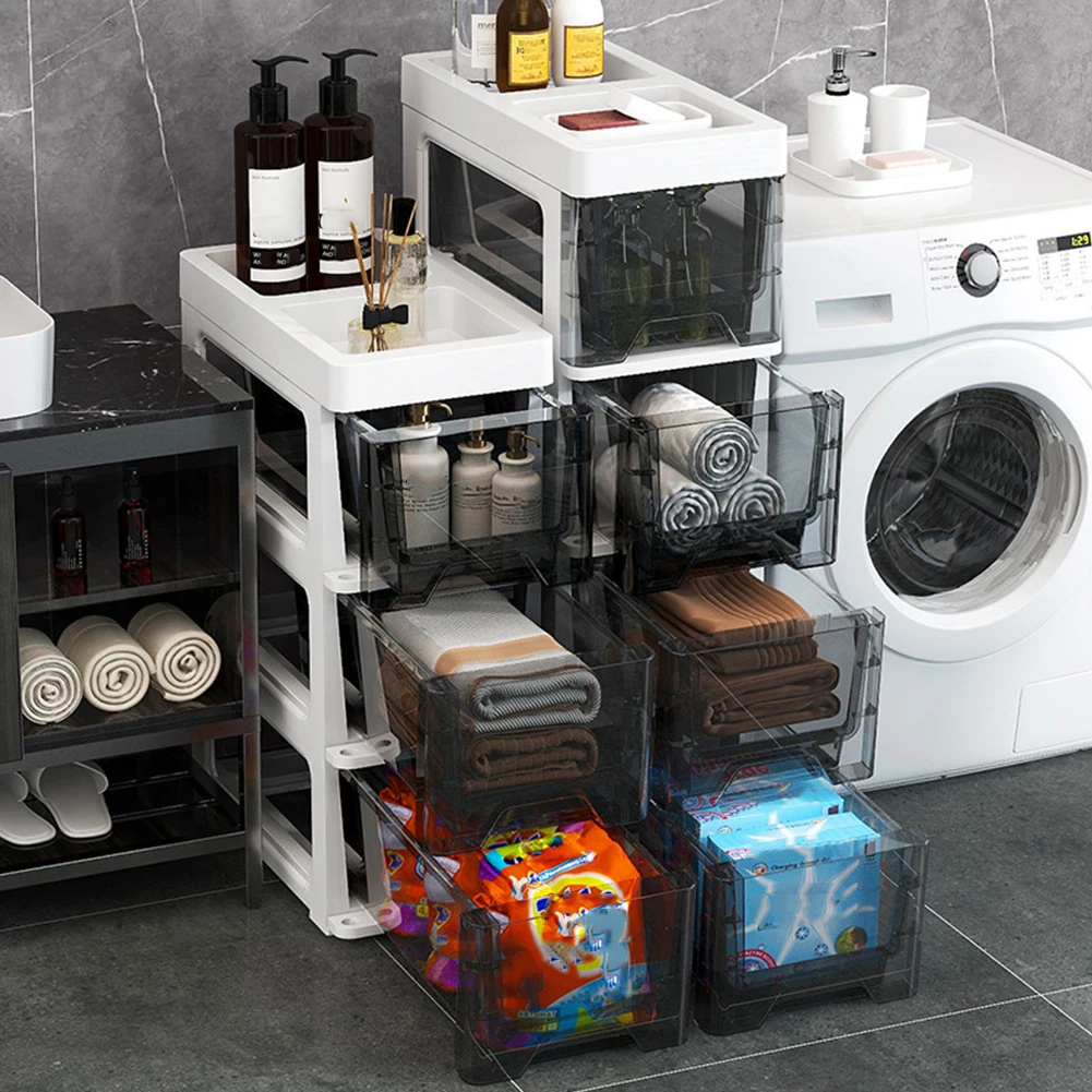 خزانة شق الحمام 4/5 طبقات أرفف منظم الحمام المقاومة للماء خزانة تخزين المرحاض الضيقة للزاوية