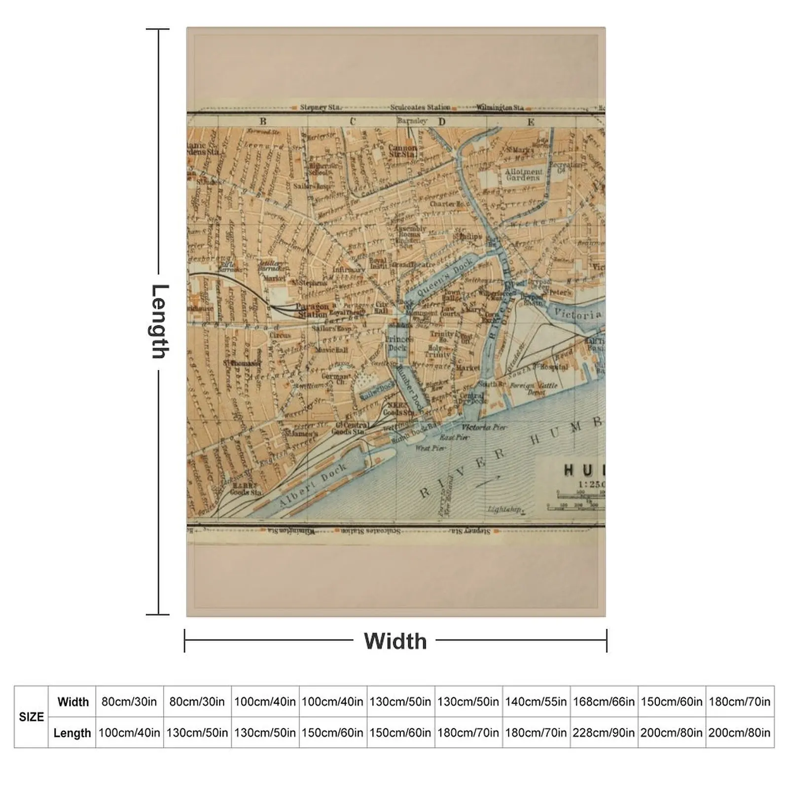 Vintage Hull England Map (1910) Throw Blanket Summer Beddings Cute Flannel Polar Plaid Kid'S Blankets