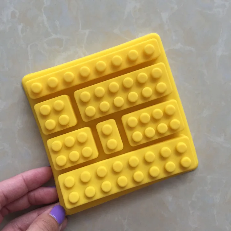 Wholesale Building Block Shape Silicone Chocolate Mold Ice Grid Children's Creative Food Making Mould DIY 610