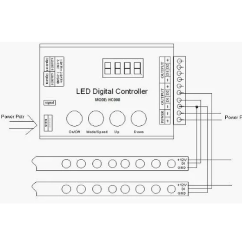 HC008 Programmable LED Controller 133 Effect Mode RF Control 2048 LED Pixel For WS2811 WS2812 RGB LED Strip Light Tape