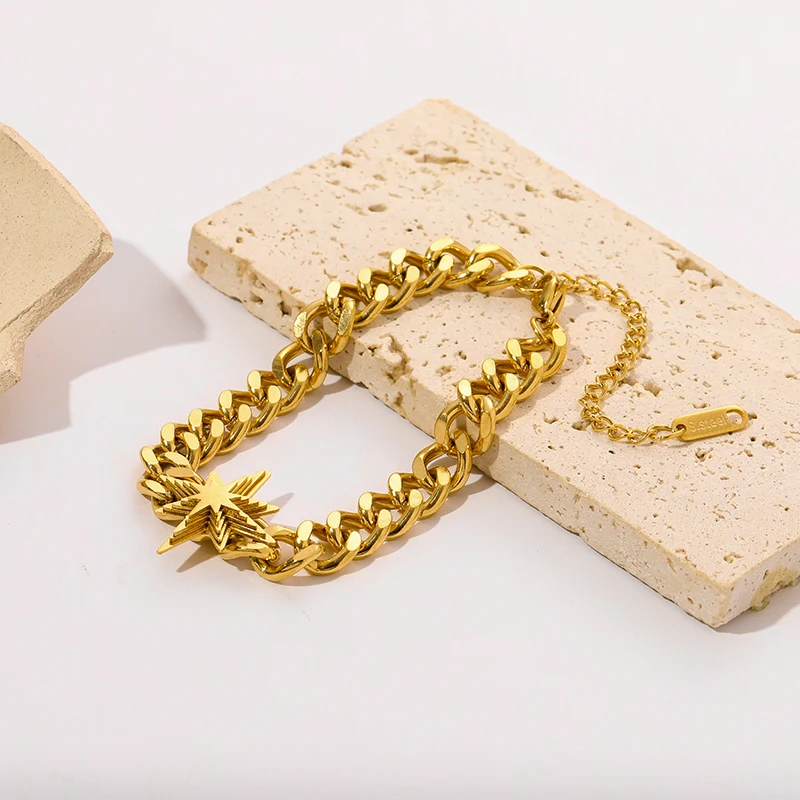 EILIECK 316L Edelstahl Armband in Goldfarbe für Damen, schlichter Stil, Gliederkette, trendiges, modisches, nicht ausbleibendes Schmuckstück, Geschenk. – Detail 17