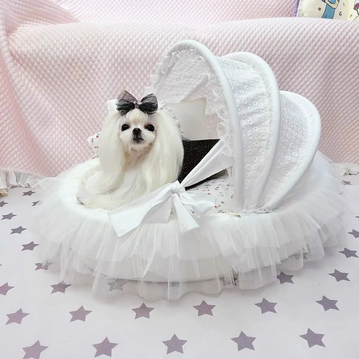 Articoli per animali domestici-Dog Cat Princess Cradle Deluxe Bed Puppy Kitten Luxury Bed Sofa Pet Supplies cuscino accessori cestino