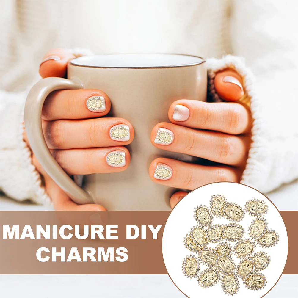

30pcs Diamond Jewelry Virgin Charms Metal 3D Supplies Western Nail Charms Lightweight Durable Accessories