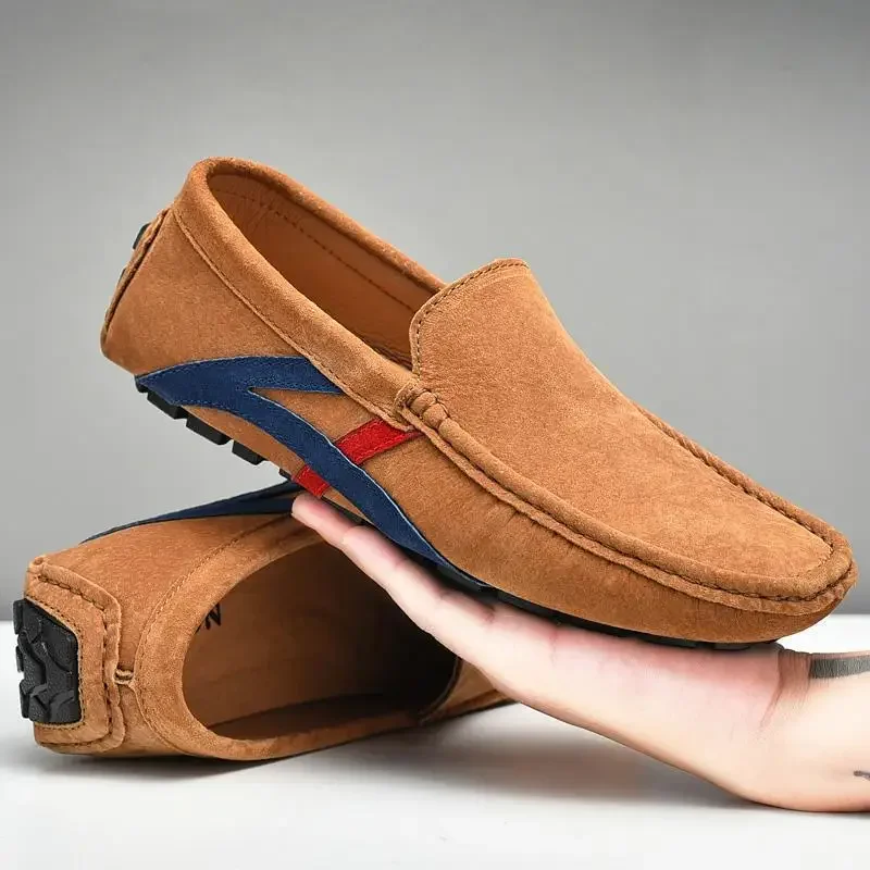 

Luxury Men's Shoes 2024 Summer Genuine Leather Business Formal Wear Shoes Platform Casual Loafers