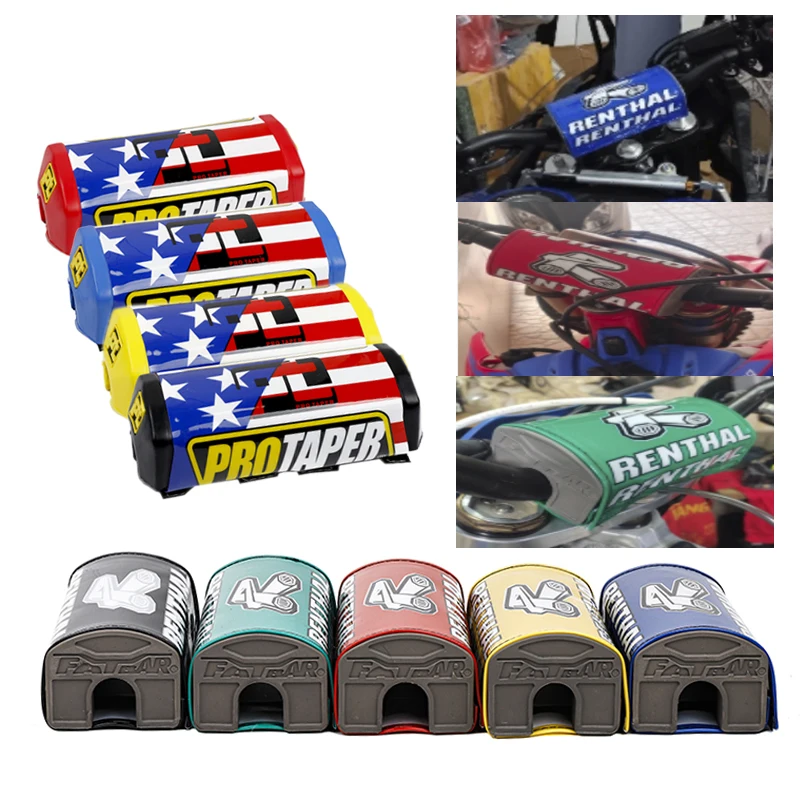 For Renthal Motorcycle Dirt Pit Bike Squre Cushion Crossbar Foam Chest Pad 1-1/8 For HONDA YAMAHA Motocross Handlebar Bar Pad