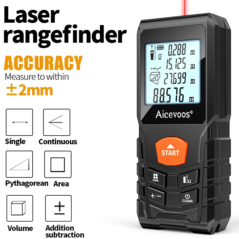 

Aicevoos Digital Laser Rangefinder 50M 70M 100M 120M Laser Distance Meter Trena Laser Tape Measure Roulette Range Finder