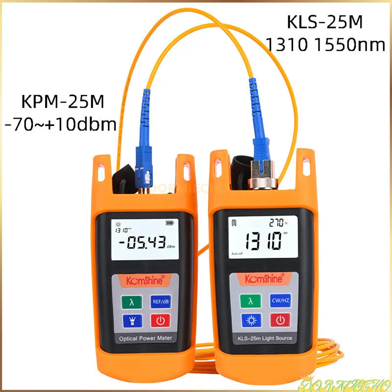 Optical Power Meter KPM-25M -70~+10dbm and Optic Light Source KLS-25M 1310 1550nm SC Connector Medidor De Potencia Optica