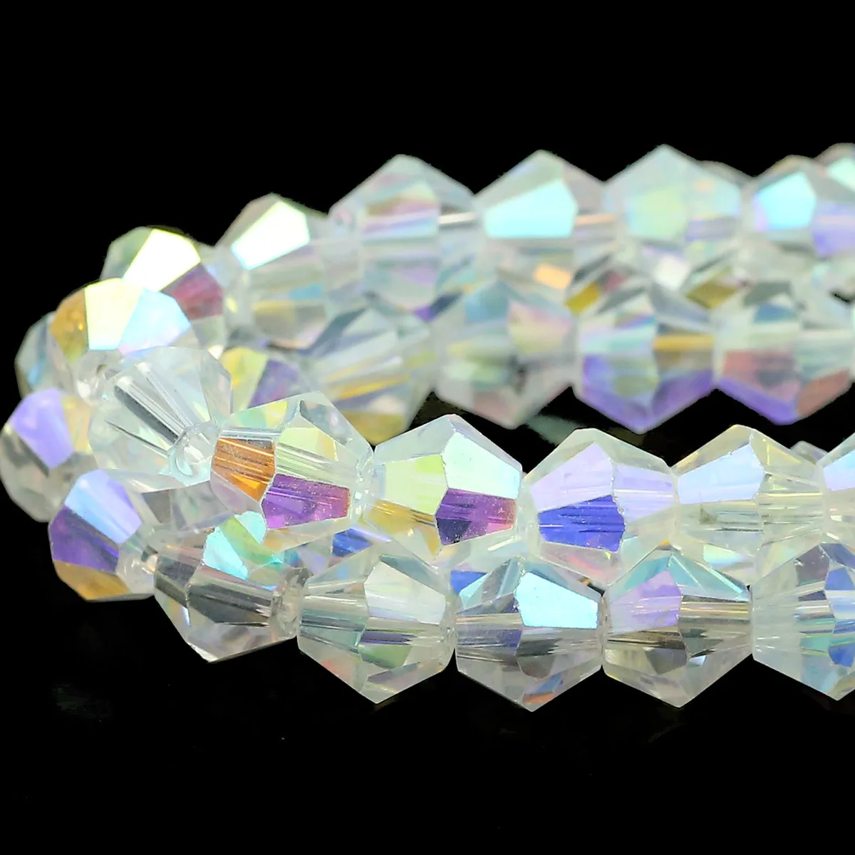 Transparente AB Österreichische Kristall Glas Doppelkegel Lose Spacer Perlen 4/6/8mm Für DIY Armbänder Halsketten schmuck Machen Zubehör